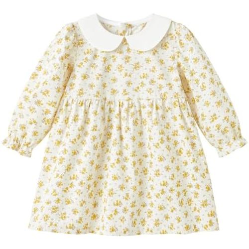 pureborn Baby Toddler Girl Dress Short and Long Sleeve Cotton Playwear Dresses 0-6T