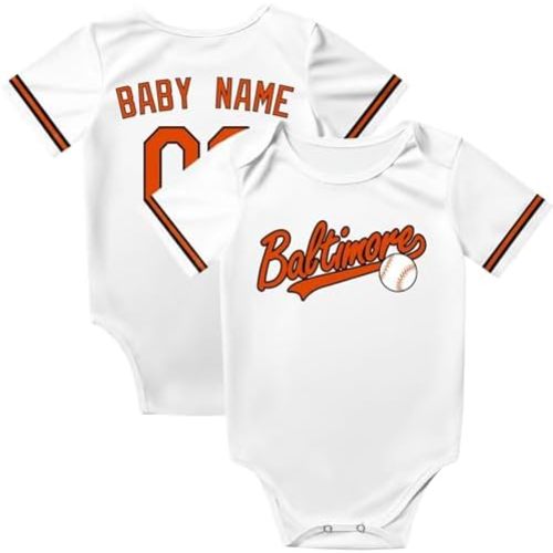KREDE Baby Clothes Unisex Bodysuit Personalized Custom Baby Name Number for Boy Girl