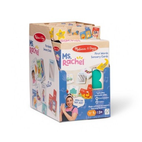 Melissa & Doug Ms. Rachel First Words Textured Sensory Flashcards Preschool Learning Toy: 30 Pieces for Memory and Emotional Skill Development
