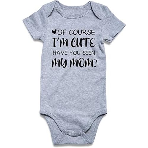 UNIFACO Unisex Baby Funny Saying Outfit Short and Long Sleeve Bodysuits Romper 0-18M