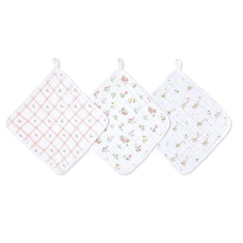 Country Floral Cotton Muslin Washcloths | aden + anais