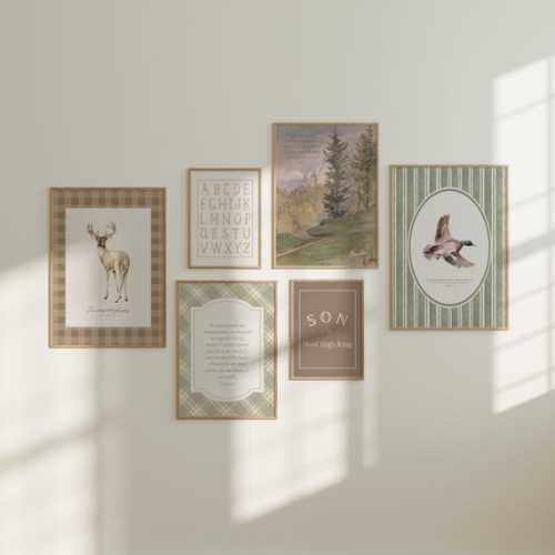 Woodland Forest Bible Verse Nursery Gallery Wall Set of 6 Christian Prints Boys Room Hunting Poster Deer and Duck Decor Vintage Mountain - Etsy