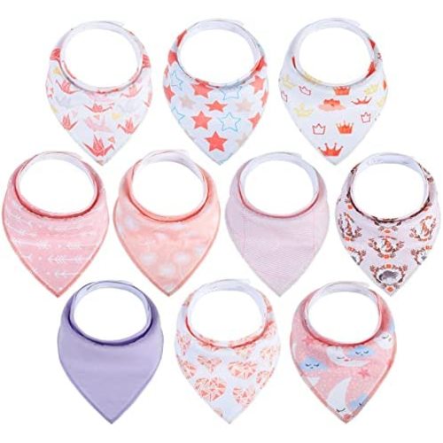 Yoofoss Baby Bibs 10 Pack Soft and Absorbent Baby Bandana Drool Bibs for Boys Girls