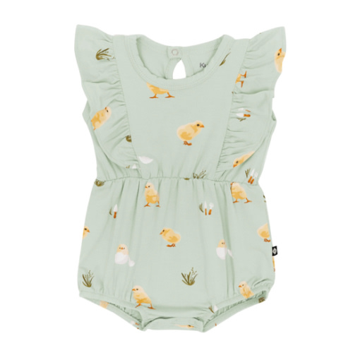 Bubble Romper in Aloe Chick