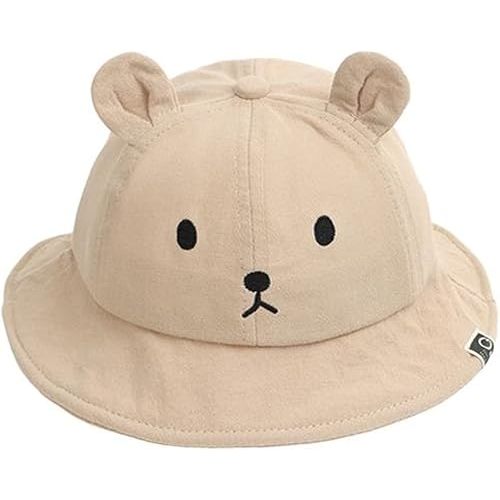 Kids Bucket Hats, Cute Bear Ear Newborn Panama Cap Summer Outdoor Foldable Fisherman Hat Unisex Bucket Sun Hat Outdoor