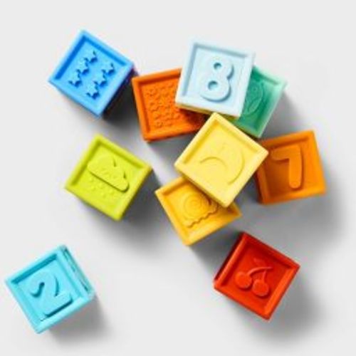 Silicone Stacking Blocks Set - 10pc - Gigglescape™: Baby Toys, Educational, Creativity & Problem Solving, 6 Months+