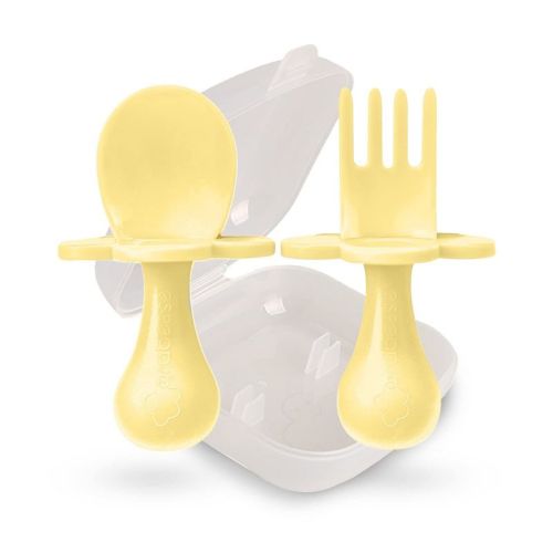 Grabease Baby Spoons Toddler Utensils Baby Utensils Baby Feeding Baby Fork, Bpa-free & Phthalate-free, 1 Set, Yellow