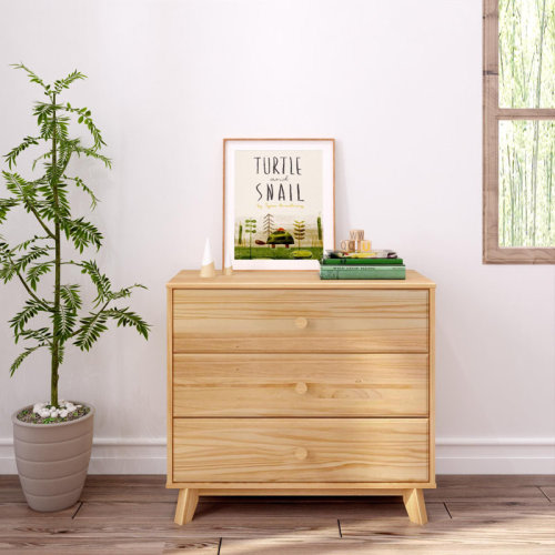 Winston Porter Adrundhati 3 Drawer Solid Wood Dresser & Reviews | Wayfair