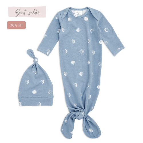 Blue Baby Gown + Hat Gift Set | Comfort Knit | aden + anais