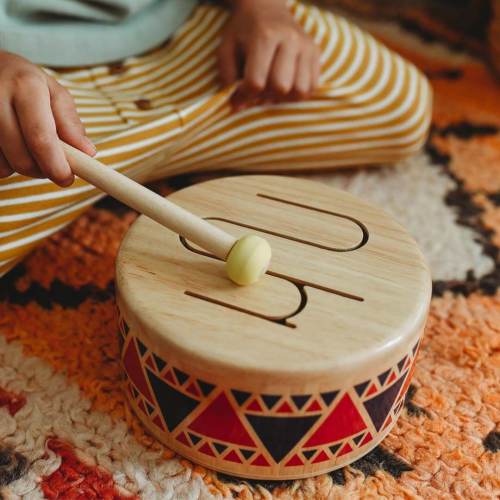 Plan Toys | Solid Drum | Wooden Toy Drum