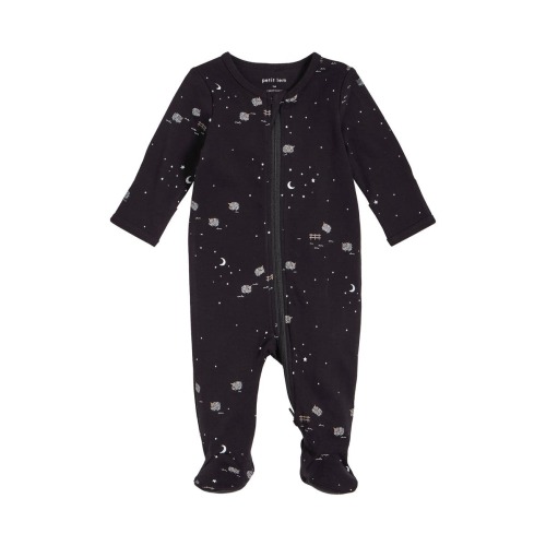 Sheep Print Footed One-Piece Pajamas
