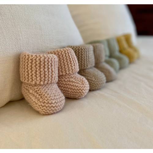 Cuffed Baby Booties - 0-3m, 6m