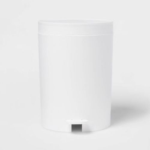 Step Wastebasket White - Room Essentials™: Plastic, 5.5 Litres, with Removable Inner Bucket, 12.33" Height