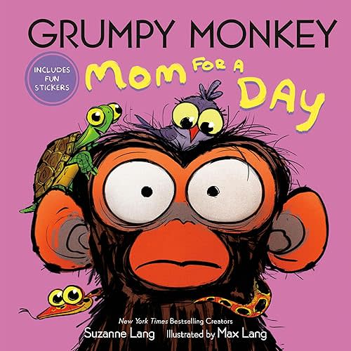 Grumpy Monkey Mom for a Day: Includes Fun Stickers Hardcover – April 1, 2025