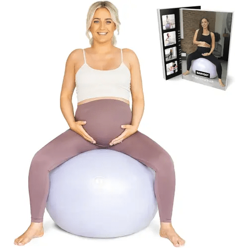 BABYGO® Birthing Ball for Pregnancy & Labor + Our Award Winning Book - Exercise, Birth & Recovery Plan, 5X Stronger Than a Yoga Ball with Eco Friendly Material
