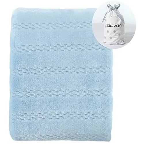 CREVENT 30''X40'' Soft Cozy Warm Baby Blankets for Boys Girls Solid Color - All Season Use - Newborn Essentials (Ice Blue)
