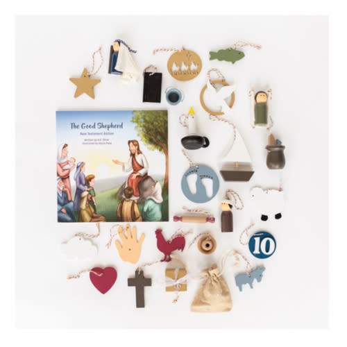 Finished or Unfinished 25 Days WITH Christ Ornament Set
