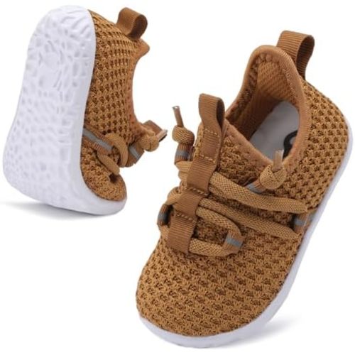 Besroad Baby Boys Girls First Walking Shoes Infant Crib Shoes Breathable Slip On Sneaker Lightweight Barefoot Shoe for Babies