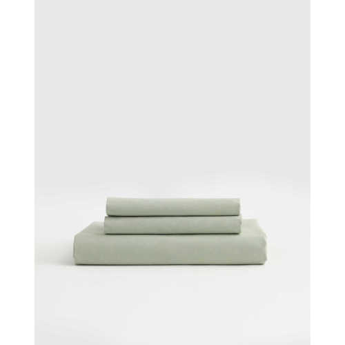Classic Twin Sage Organic Percale Fitted Sheet