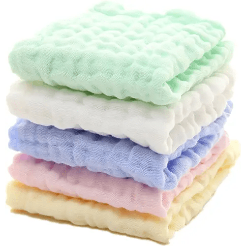 MUKIN Baby Washcloths - Natural Cotton Baby Wipes - Soft Newborn Face Towel and Washcloth for Sensitive Skin, Registry as Shower, 5 Pack 12x12 inches