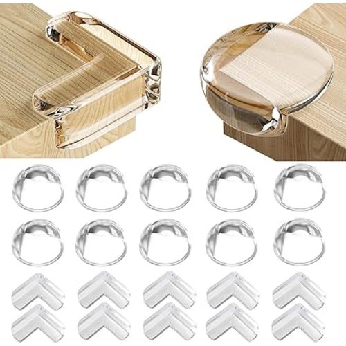 20 PCS Corner Protectors for Baby, Baby Proof Table Corner Protectors for Baby, Furniture Corner Guard and Edge Safety Bumper for Table Edges or Sharp Corners Baby Proofing Injury