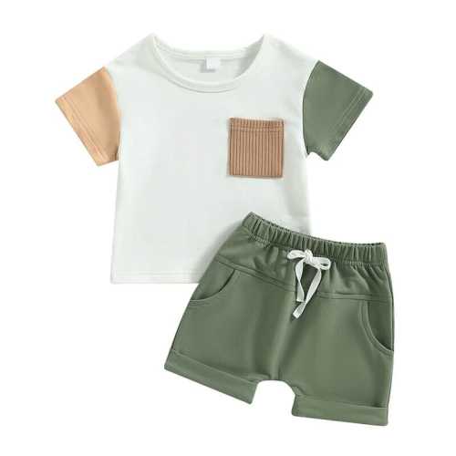 Little Boy Ribbed Pocket Solid Shorts 2-Piece Outfit Set
– The Trendy Toddlers