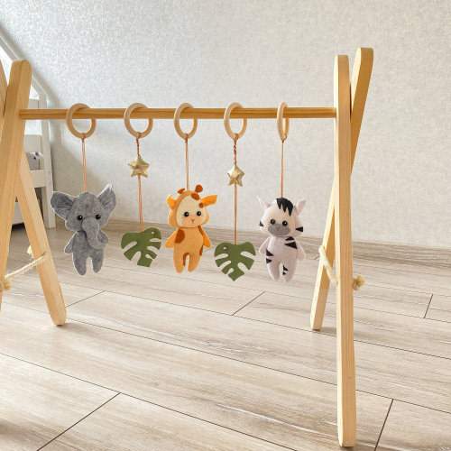 Safari gym toys, baby play gym hanging felt toys, jungle activity gym toys, baby shower gift