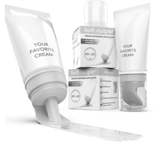 Eli & Ali Tush Swiper - Diaper Rash Cream & Butt Paste Applicator - Universal Fit for Most Diaper Creams | Mess-Free & Hygienic Alternative to Cream Spatula - Carry Less Baby Gear - Grey, 2 Pack