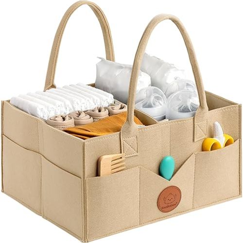 KeaBabies Diaper Caddy Organizer (Light Mocha)