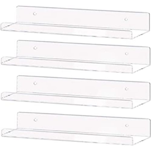 4 pack of 15” Clear Acrylic Shelves
