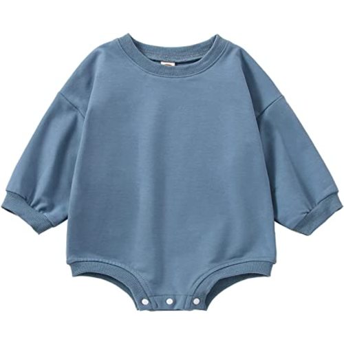 Baby Boy Girl Bubble Shirt Romper Outfit Short Sleeve Summer Bodysuit Top Newborn Oversized Crewneck Jumpsuit