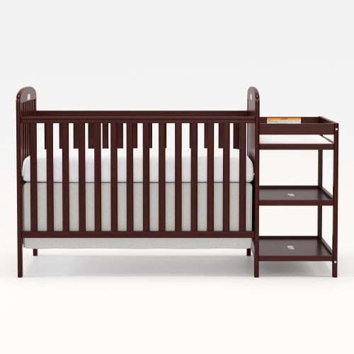 Goldzone 3-in-1 Convertible Baby Crib with Changing Table,Espresso