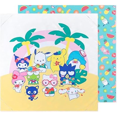Bumkins Throw Blanket Towel, Baby Toddler and Kids, Travel, Beach, Picnic, Outdoor Indoor Play, Soft, Lightweight, Microfiber Resists Sand and Debris, Reversible, 58in x 58in – Hello Kitty
