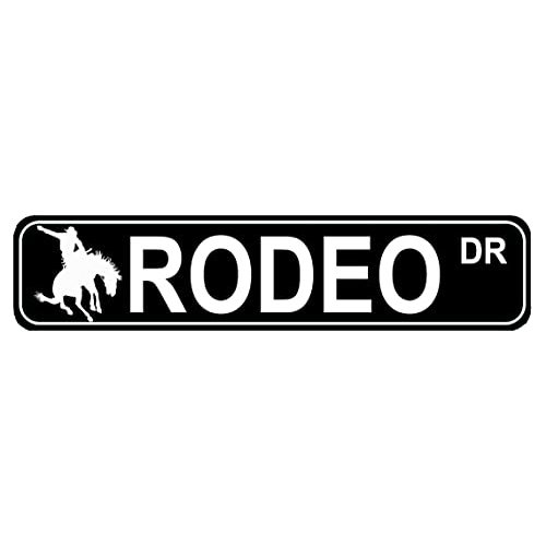 Rodeo Sign Rodeo Fan Participant Gift Cowboy Cowgirl Gift Horse Show Lover Street Home House Bar Pub Room Wall Decor Metal Sign 16 X 4 inch