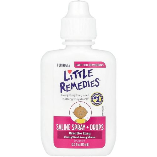Little Remedies Saline Spray and Drops, Safe for Newborns, 0.5 fl oz