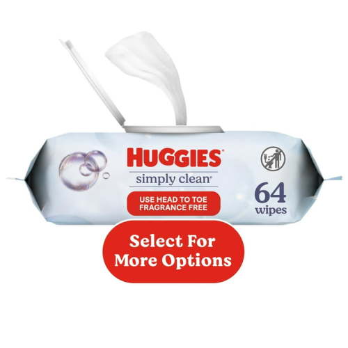 Huggies Simply Clean Baby Wet Wipers, Unscented, 1 Pack, 64 Total Count