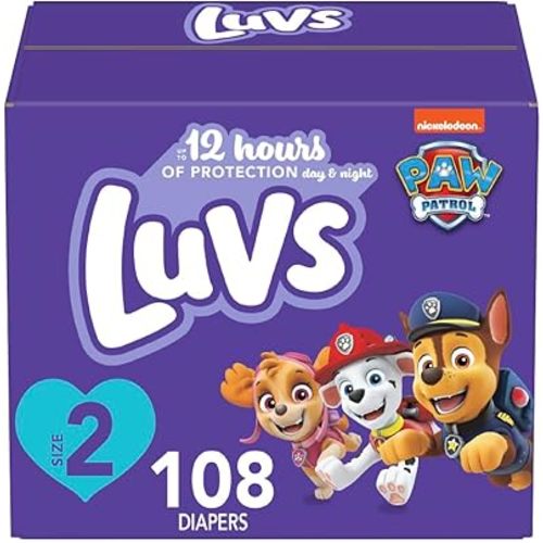 Luvs Size 2 Baby Diapers, Platinum Protection Bluey Diapers for Day & Night, Size 2, 108 Count (Packaging May Vary)
