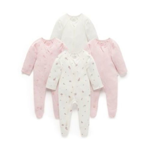 Baby Girls Zip Coverall 4 Pack