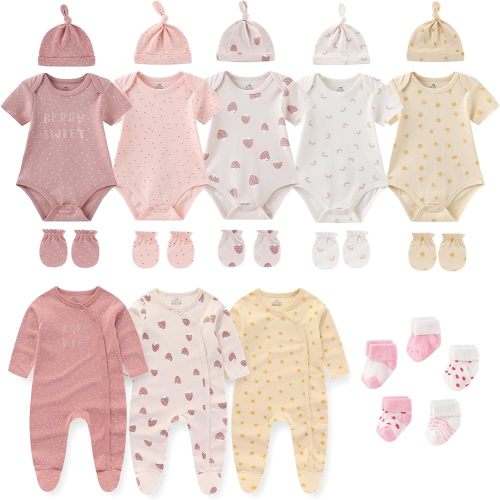 New Born Clothes Cotton Layette Gift Set Unisex Baby Outfit and Accessories Newborn Essentials Must Haves