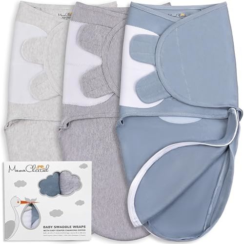 Baby Swaddle Blanket with Zipper, Newborn Swaddle Sack, Baby Swaddles Sleep Sack 3-6 Months, Baby Swaddle Wrap with Easy Change Zipper for Baby Boy Girl