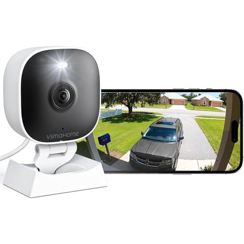 2K Cameras for Home Security,Indoor/Outdoor for Baby/Elder/Pet Monitoring with Phone app,Wired Plug&Play,Color Night Vision,2-Way Audio&24/7 Recording ,Support 128G Card Storage ( Not Included)