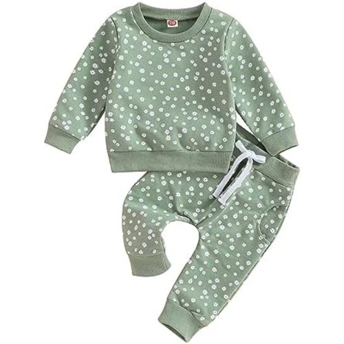 Newborn Baby Girl Clothes Daisy Outfit Long Sleeve Sweashirt Tees Tops Pants Infant Toddler Girl Fall Winter Clothes