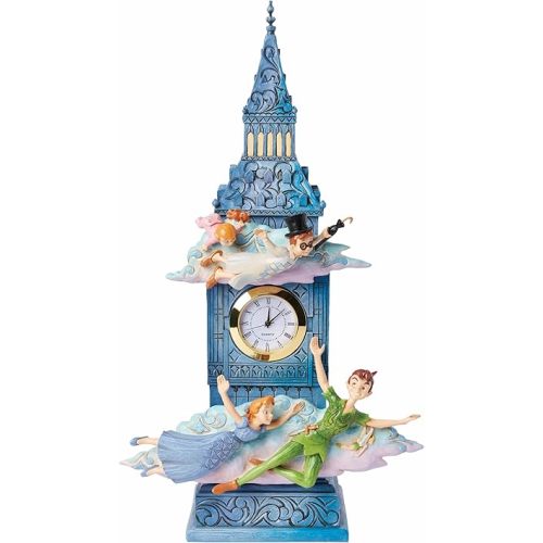 Enesco Disney Traditions by Jim Shore Peter Pan Time to Find Neverland Figurine Clock, 10.25 Inch, Multicolor