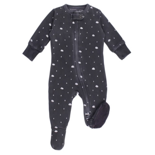Organic Cozy 2-Way Zipper Footie in Coal Clouds – L'ovedbaby