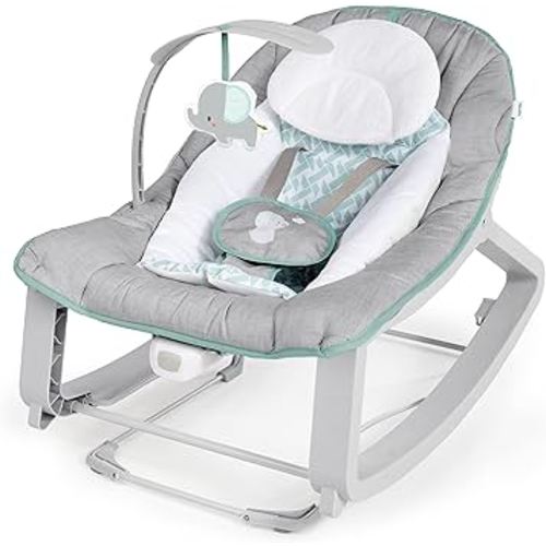 Ingenuity Keep Cozy 3-in-1 Grow with Me Vibrating Baby Bouncer, Seat & Infant to Toddler Rocker, Vibrations & -Toy Bar, 0-30 Months Up to 40 lbs (Weaver)