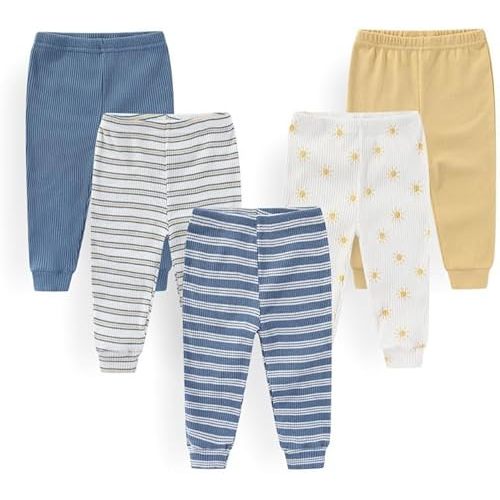 Unisex Baby Boy Girl Pants Sets Cotton Soft Infants Bottoms Casual 5 Pack 0-12 Month Babies' Leggings