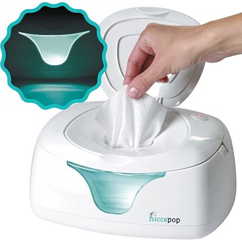 hiccapop Baby Wipe Warmer and Baby Wet Wipes Dispenser | Baby Wipes Warmer for Babies | Diaper Wipe Warmer with Changing Light