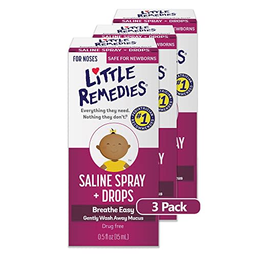Little Remedies, Saline Nasal Spray and Saline Drops for Baby and Newborn, 0.5 Fl Oz, 3 Pack