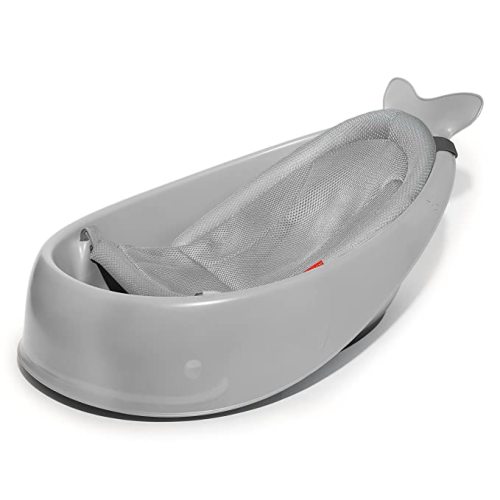 Skip Hop Baby Bath Tub, 3-Stage Smart Sling Tub, Moby, Grey - 3-Stage Tub (Grey)