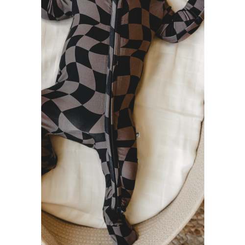 Checks | Bamboo Zip Romper – Annie Bean And Co